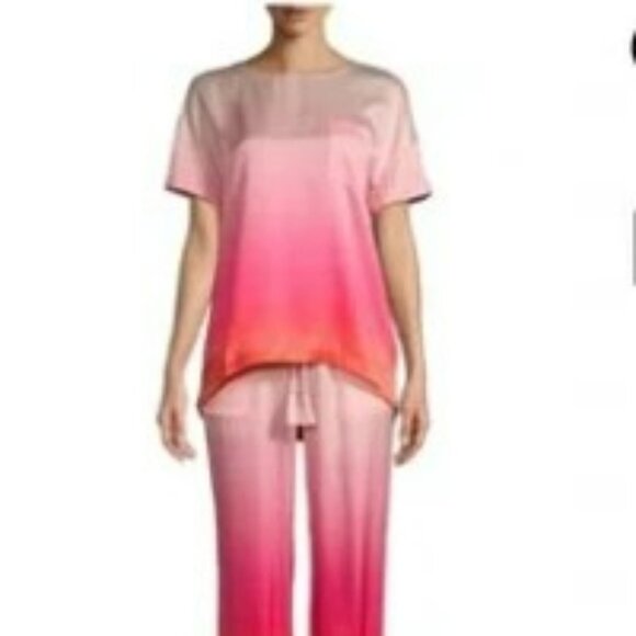 NWT - Badgley Mischka 100% SILK Grey/Black Ombré Silk Hi/Low Lounge Top - Picture 5 of 9